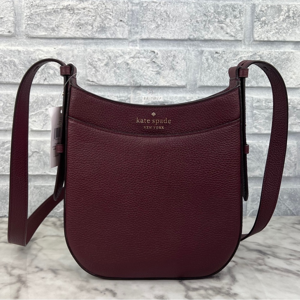 Kate Spade Leila North South Crossbody In Cherrywood - Picture 2 of 10